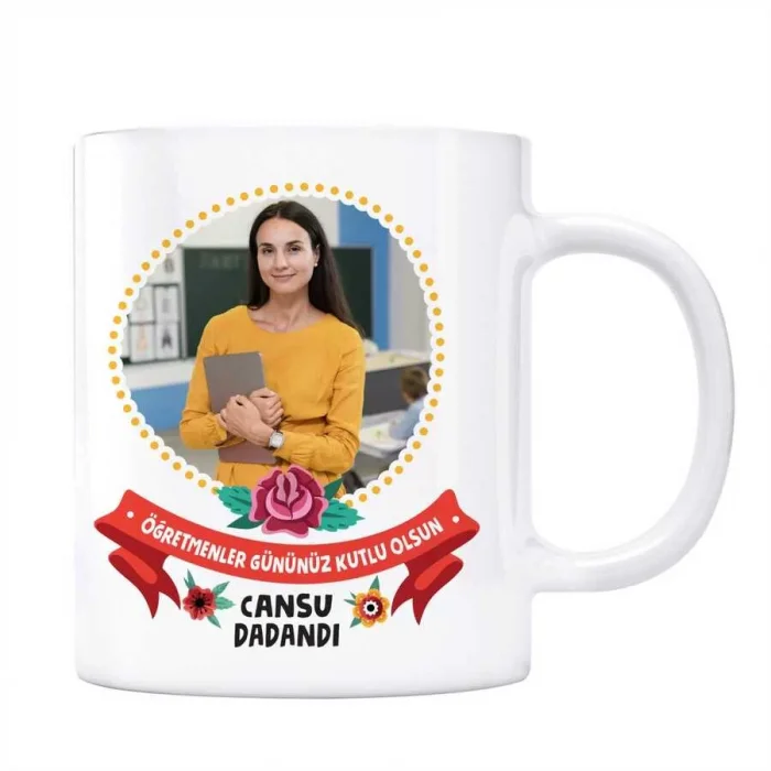 Öğretmenler Gününe Özel İsimli Fotoğraflı Kupa Bardak