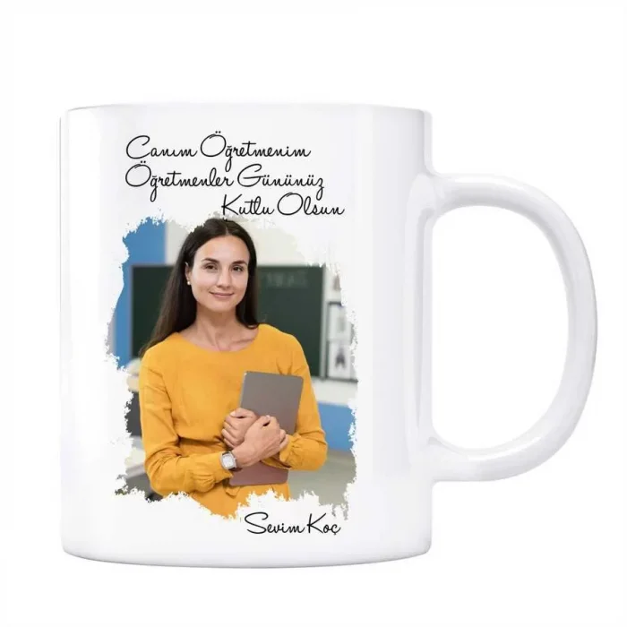 Öğretmenler Gününe Özel İsimli Fotoğraflı Kupa Bardak