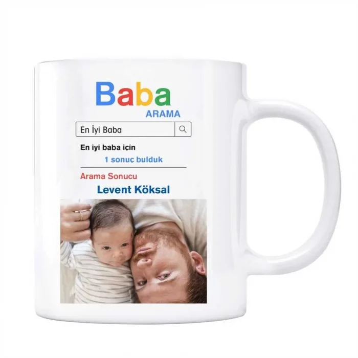Fotoğraflı Baba Google Arama Motoru Kupa Bardak