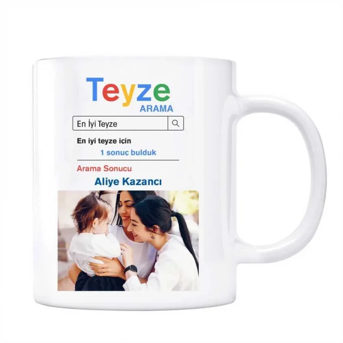 Fotoğraflı Teyze Google Arama Motoru Kupa Bardak
