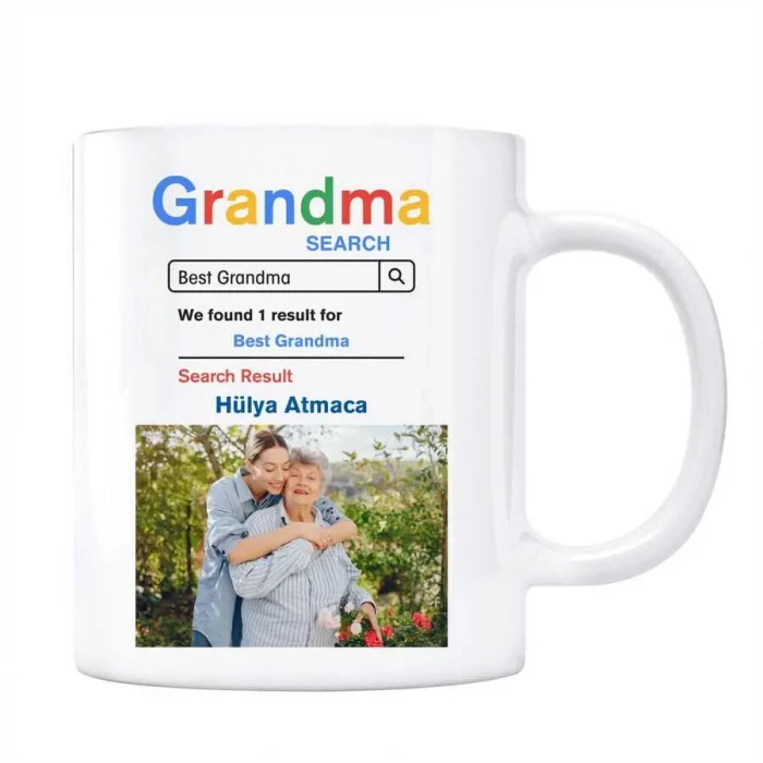 Fotoğraflı Grandma Google Arama Motoru Babaanne Kupa