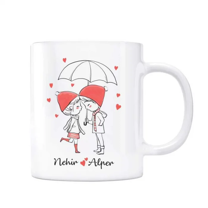 Kişiye Özel Kupa Bardak - Yağmurda Aşk