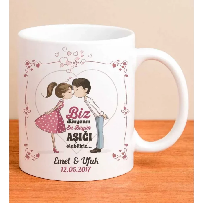 Kişiye Özel Kupa Bardak - Biz Dünyanın En Büyük Aşığı Olabiliriz