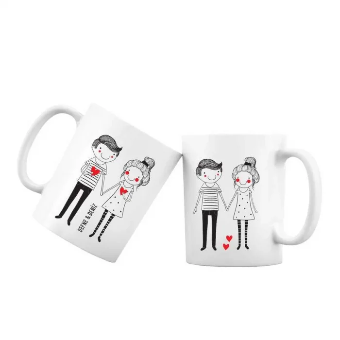 Kişiye Özel Kupa Bardak - Aşk Siyah Beyaz