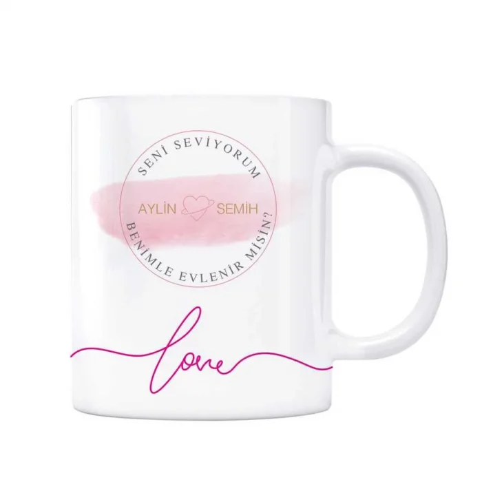 Sevgililere Özel Kupa Bardak - Benimle Evlenirmisin