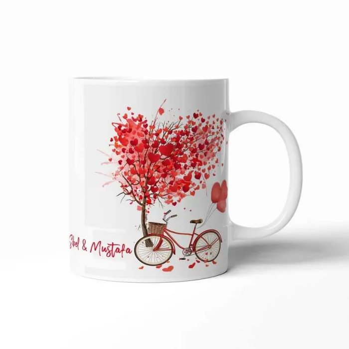 Sevgililer Gününe Özel İsimli Kupa Bardak - Aşk Ağacı