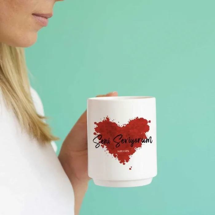 Sevgililer Gününe Özel İsimli Kupa Bardak - Seni Seviyorum