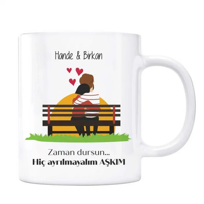 Sevgiliye Özel İsimli Kupa Bardak - Hiç Ayrılmayalım Aşkım