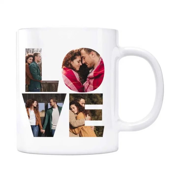 Sevgililere Özel Fotoğraflı Love Kupa Bardak