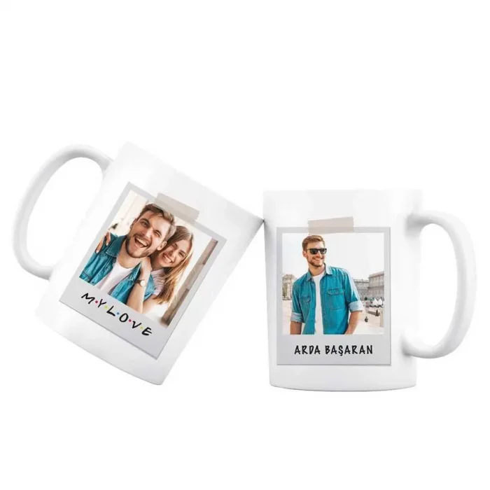 Sevgiliye Özel Pola Kart Fotoğraflı Kupa Bardak My Love
