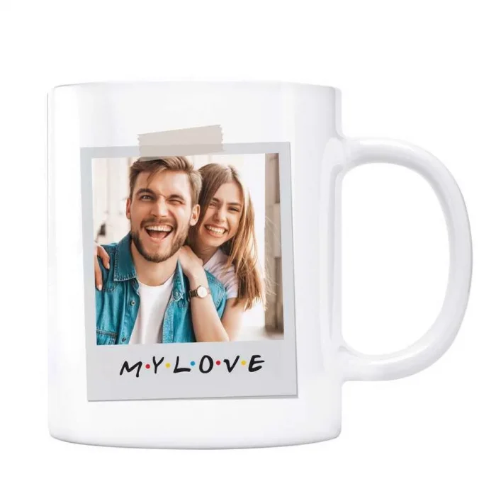 Sevgiliye Özel Pola Kart Fotoğraflı Kupa Bardak My Love