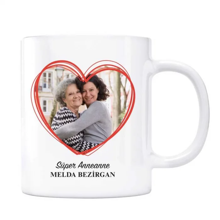 Anneler Günü Hediyesi Süper Anneanne İki Fotoğraflı Kupa