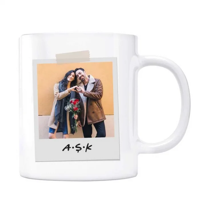 Sevgiliye Özel Pola Kart Fotoğraflı Kupa Bardak Aşk