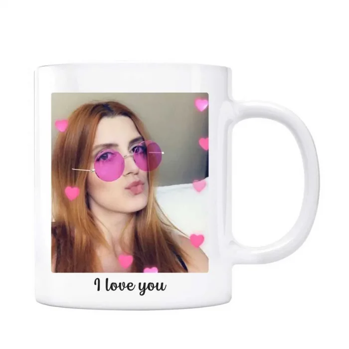 Sevgiliye Özel Fotoğraflı Kupa Bardak - I Love You