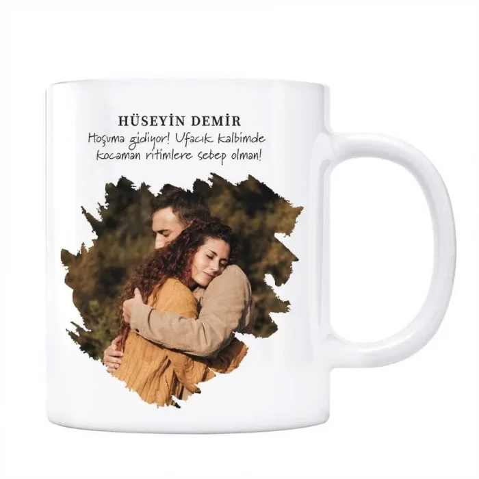 Sevgiliye Özel Mesajlı Fotoğraflı Kupa Kalbimin Ritmi