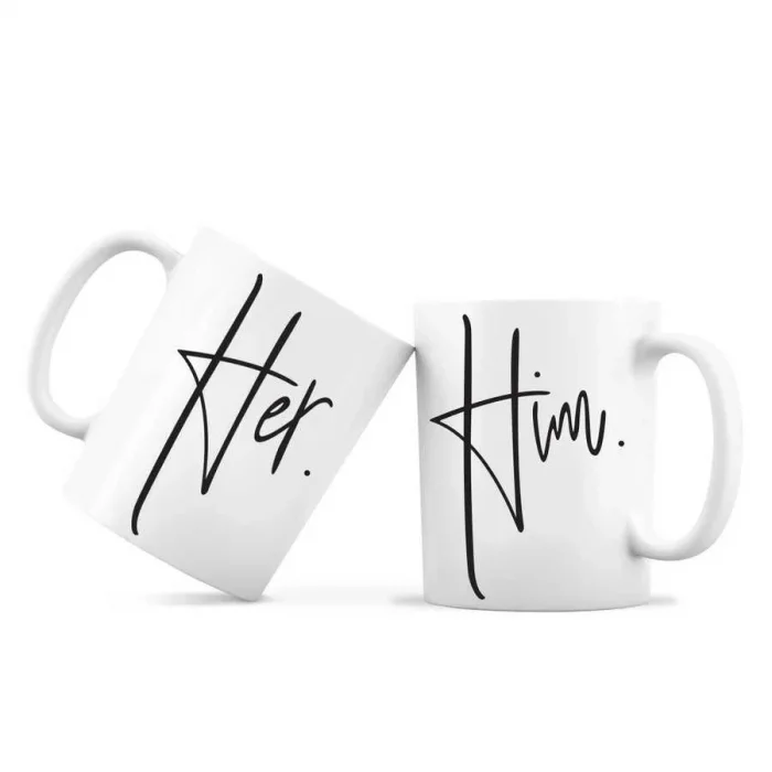 İkili Kupa Bardak - Him Her