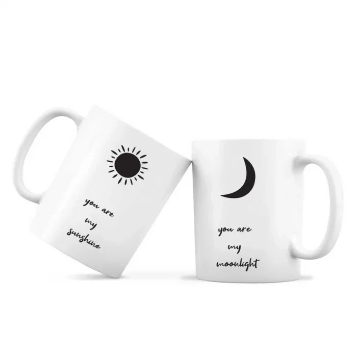 My Sunshine My Moonlight İkili Kupa - Gün Işığım Ay Işığım İkili Kupa Bardak