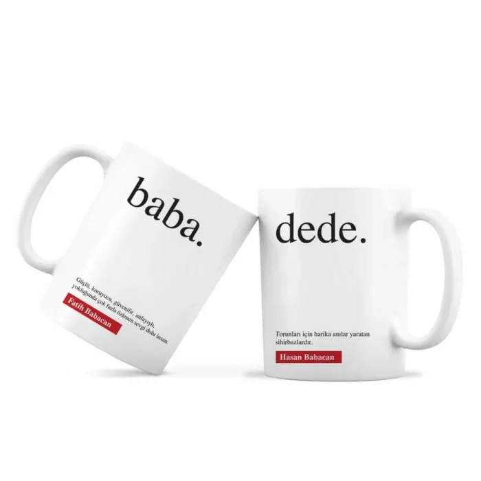 Baba Ve Dede Kelime Lügat Anlamı Kişiye Özel İkili Kupa