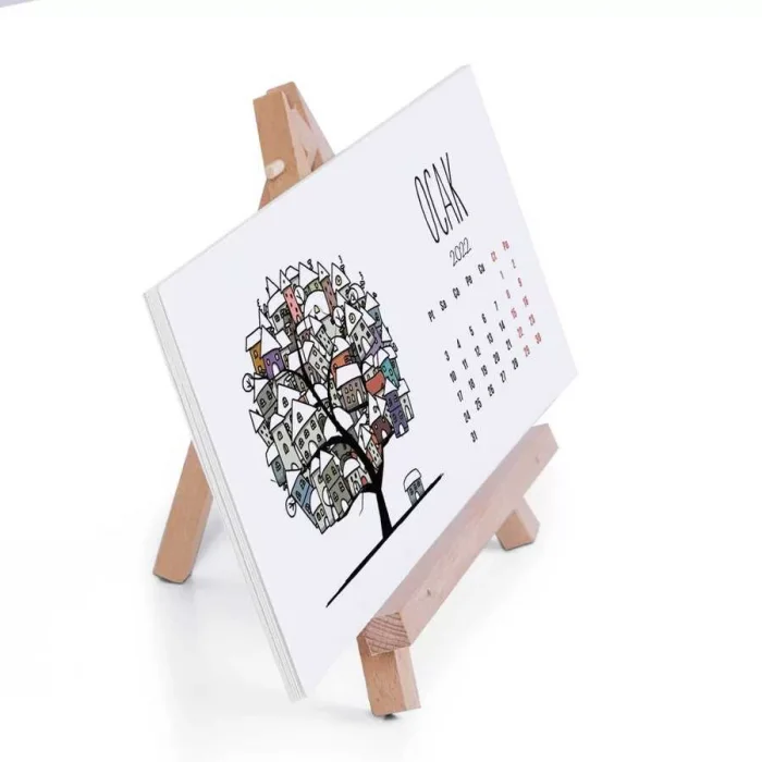 Mevsim Ağaclı 2025 Takvim Şövale Ayaklı Takvim