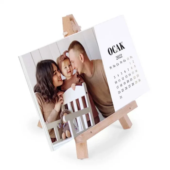 Kişiye Özel Fotoğraflı Şövale Takvim 2025 Takvim