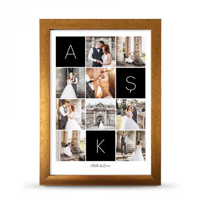 Kişiye Özel Fotoğraflı Aşk Çerçeve - 21x30 cm A4 Boy