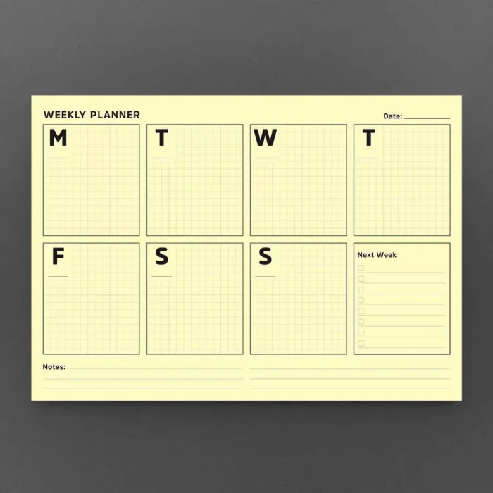 Sarı Sayfalar Haftalık Plan Defter - Yellow Page Weekly Planner