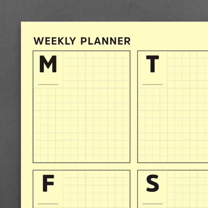 İkili Planlayıcı Set - Sarı Sayfalar Haftalık Planlama & Aylık Planlama Not Defteri