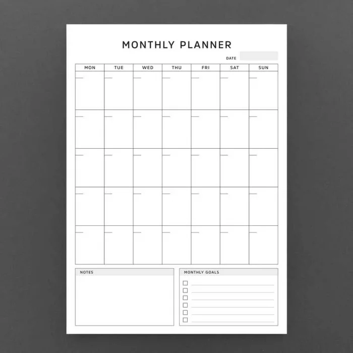 İkili Planlayıcı Set - Sarı Sayfalar Haftalık Planlama & Aylık Planlama Not Defteri