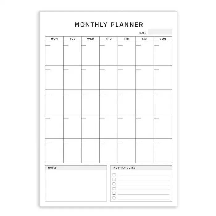 İkili Planlayıcı Set - Sarı Sayfalar Haftalık Planlama & Aylık Planlama Not Defteri