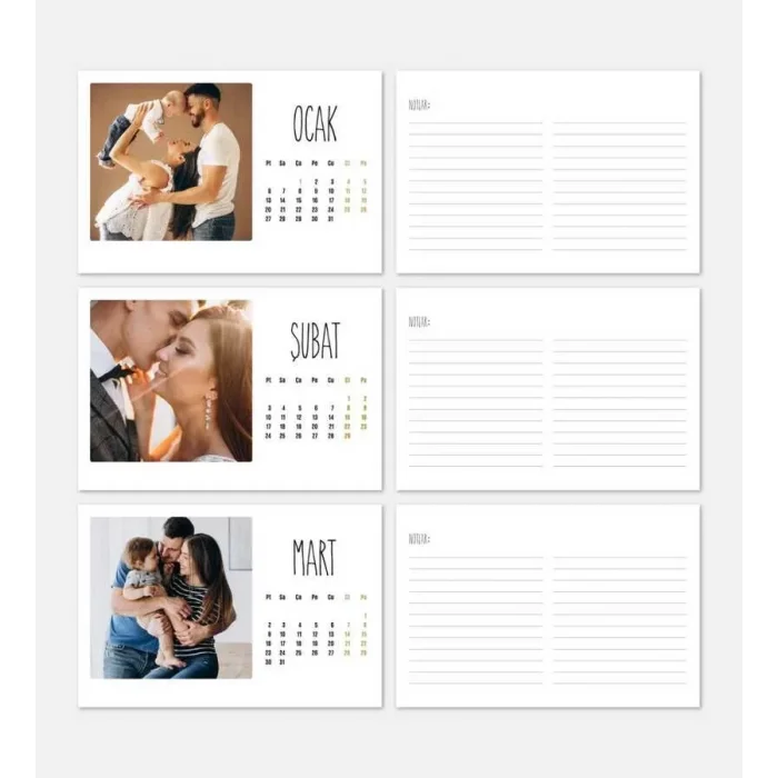 12 Fotoğraflı Kişiye Özel 2025 Masa Takvimi