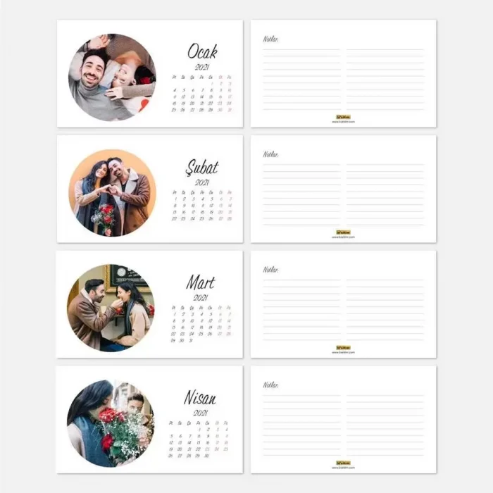 12 Fotoğraflı Kişiye Özel 2025 Masa Takvimi