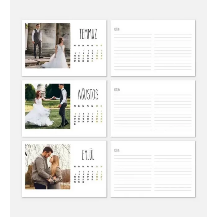 12 Fotoğraflı Kişiye Özel 2025 Masa Takvimi