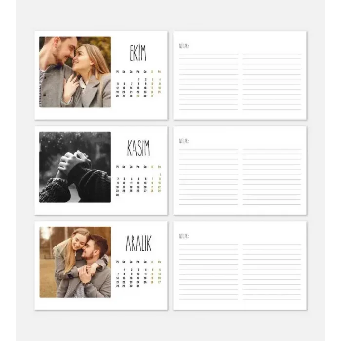 12 Fotoğraflı Kişiye Özel 2025 Masa Takvimi