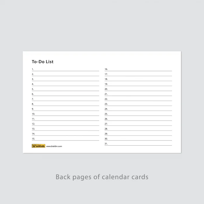 2025 Masa Takvimi, Ahşap Şövale Masa Takvimi, Aylık Planlamalı Takvim, 2025 Takvim, Yapılacaklar Listesi(Arka Sayfalar)