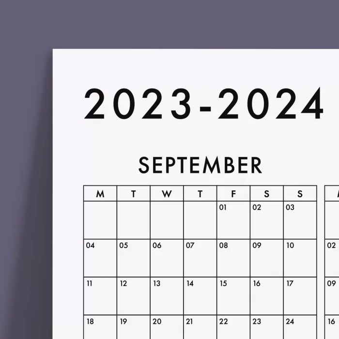 2025-2026 Akademik Duvar Takvimi, Eylül Başlangıç Akademik Yıl Planlayıcısı