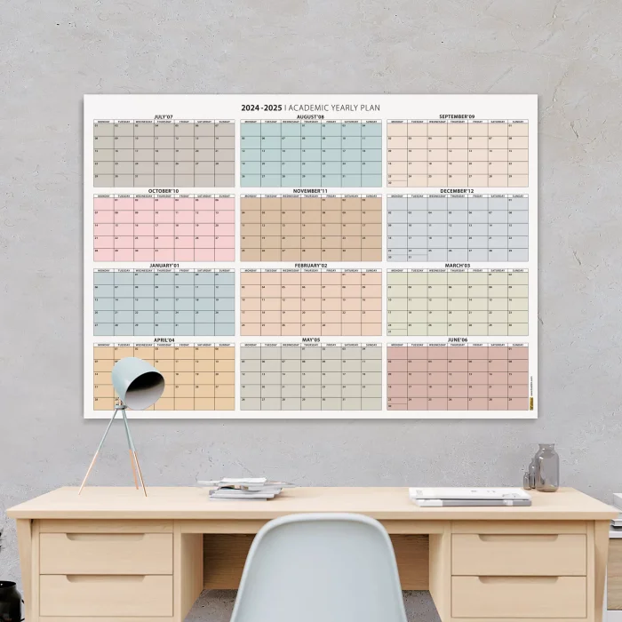 2025 - 2026 Akademik Duvar Takvimi, TEMMUZ Başlangıçlı, 2025 - 2026 Academic Wall Calendar