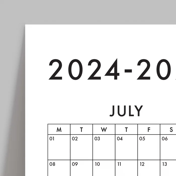 2025 -2026 Akademik Duvar Takvimi, TEMMUZ Başlangıçlı, Academic Wall Calendar