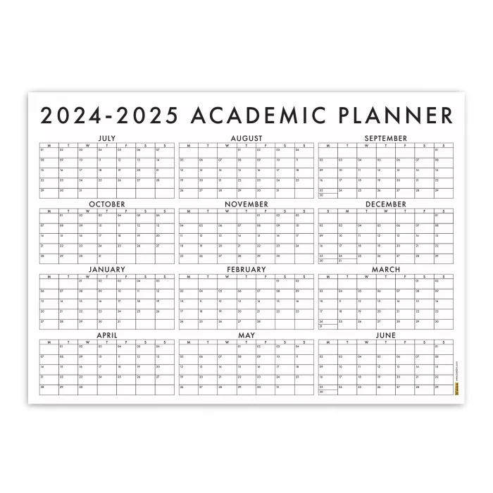 2025 -2026 Akademik Duvar Takvimi, TEMMUZ Başlangıçlı, Academic Wall Calendar