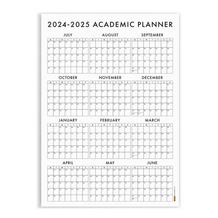 2025 -2026 Akademik Duvar Takvimi, TEMMUZ Başlangıçlı, Academic Wall Calendar