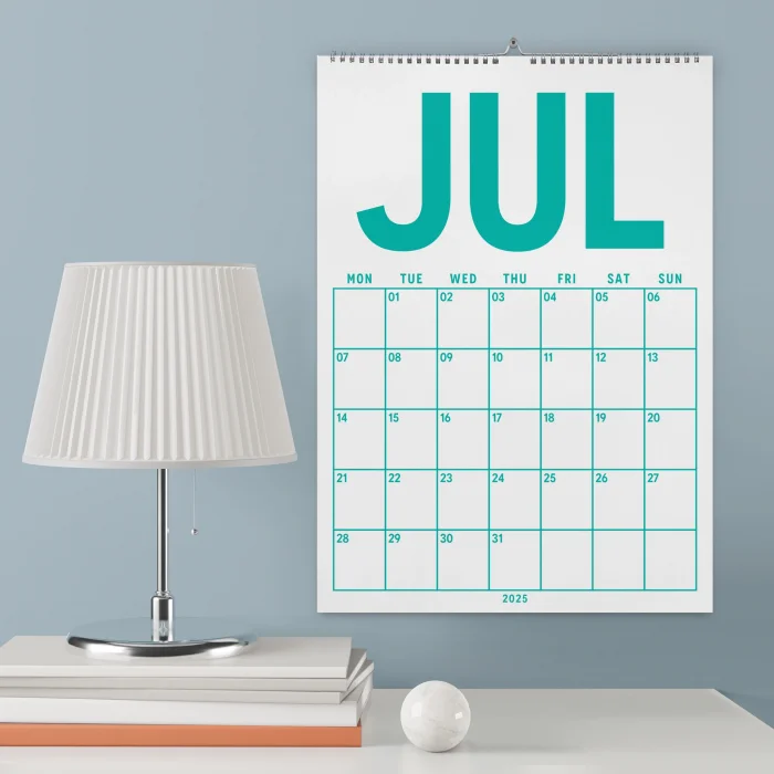 2025–2026 Akademik Planlayıcı Takvim, 33 x 48 cm, A4 Takvim, Temmuz Başlangıçlı, Aylık Planlayıcı Takvim, Academic Monthly Wall Calendar