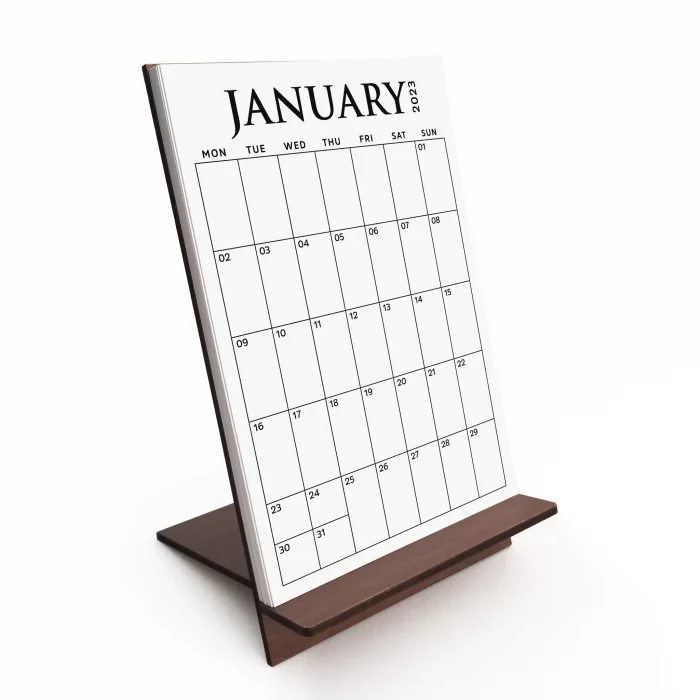 2025 Ahşap Masa Takvimi, Aylık Planlamalı 2025 Takvim, Klasik Takvim