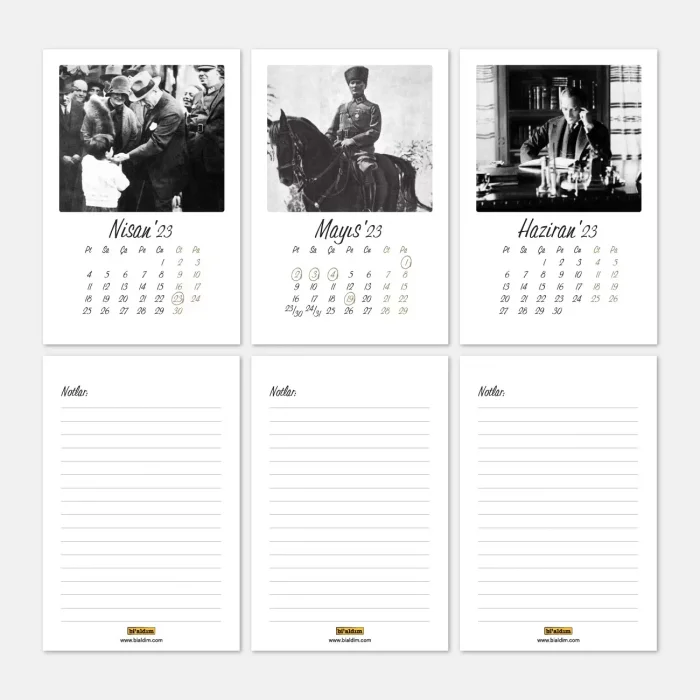 2025 Atatürk Takvimi, Atatürk Masa Takvimi, 2025 Takvim, 2025 Masa Takvimi