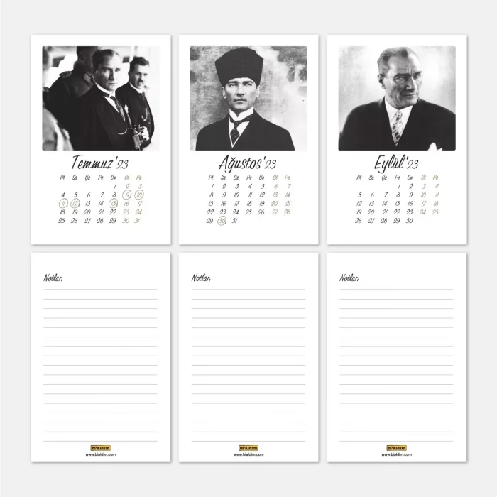 2025 Atatürk Takvimi, Atatürk Masa Takvimi, 2025 Takvim, 2025 Masa Takvimi