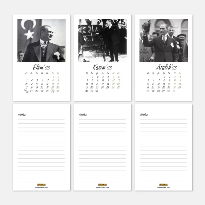 2025 Atatürk Takvimi, Atatürk Masa Takvimi, 2025 Takvim, 2025 Masa Takvimi