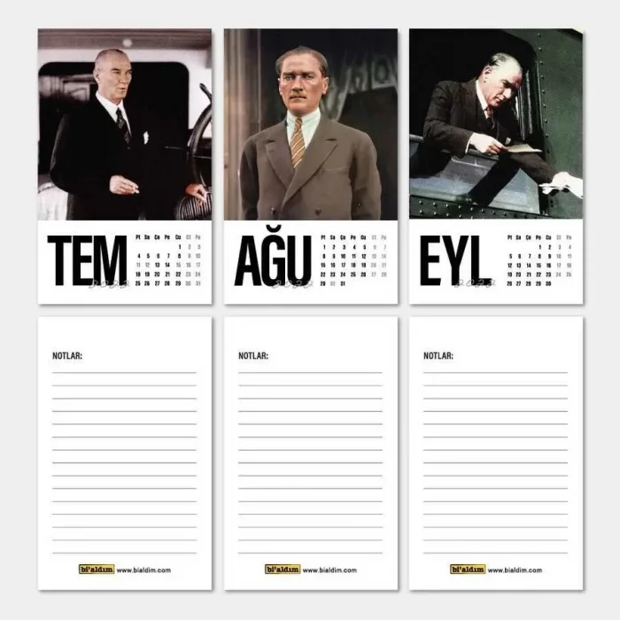 2025 Atatürk Takvimi Haftalık Planlayıcı Masa Takvimi Kraft