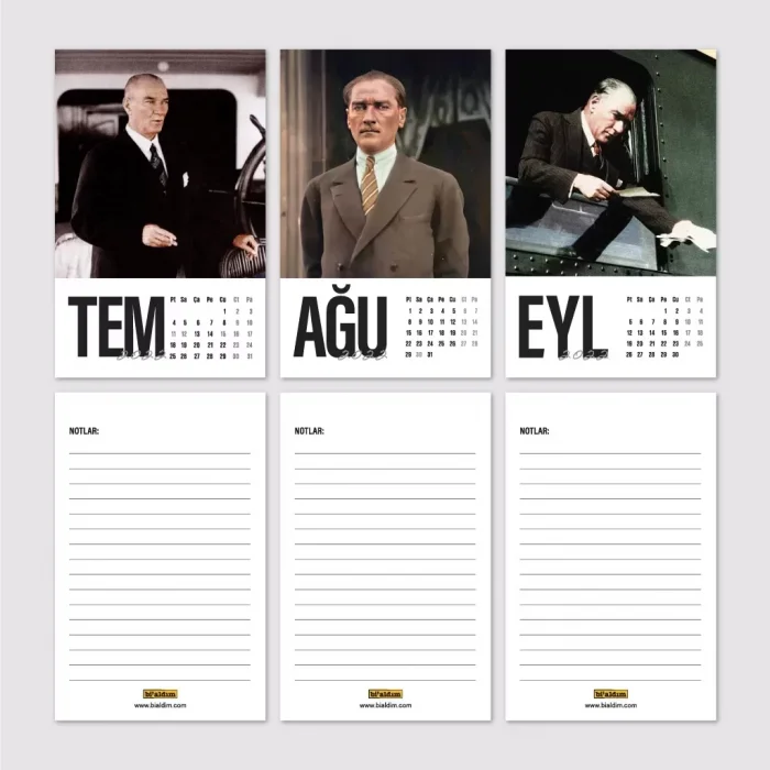 2025 Atatürk Takvimi, Renkli Atatürk Fotoğraflı Takvim, 2025 Takvim, 2025 Masa Takvimi