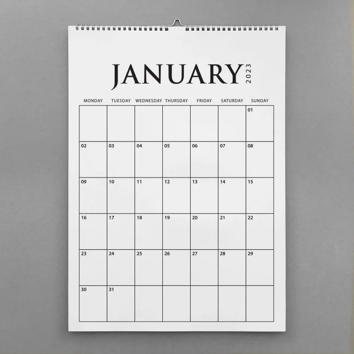 2025 Aylık Planlama Duvar Takvimi, Aylık Planlayıcı Takvim, Üstüne Yazılabilir