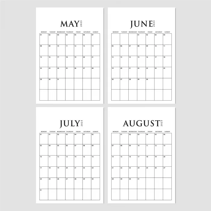 2025 Aylık Planlama Duvar Takvimi, Aylık Planlayıcı Takvim, Üstüne Yazılabilir