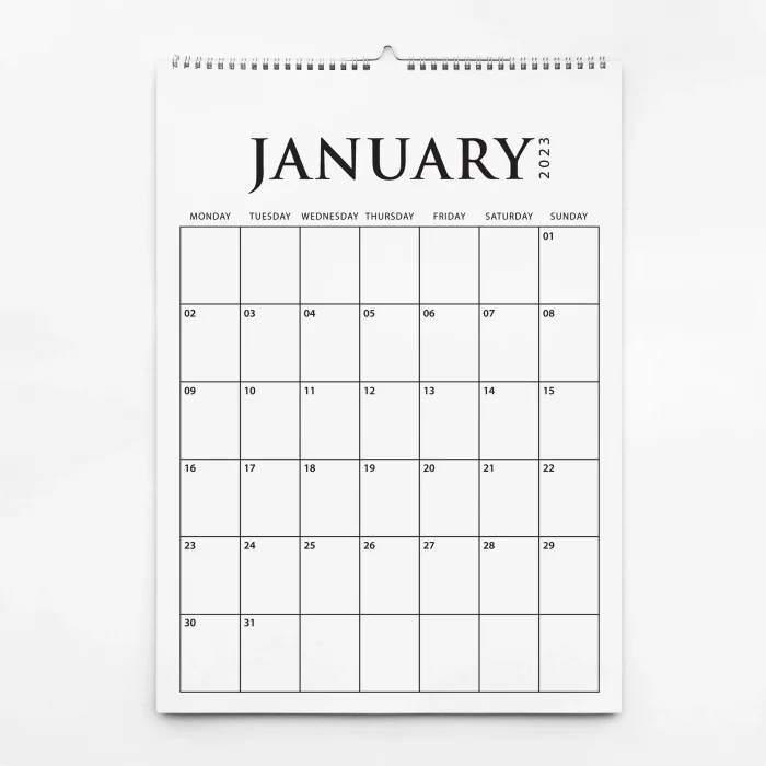 2025 Aylık Planlama Duvar Takvimi, Aylık Planlayıcı Takvim, Üstüne Yazılabilir