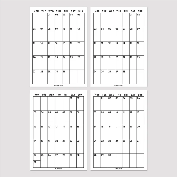 2025 Aylık Planlayıcı Duvar Takvimi, 33X48 cm, A4, Spiralli Takvim, Poster Takvim, Organizer Takvim